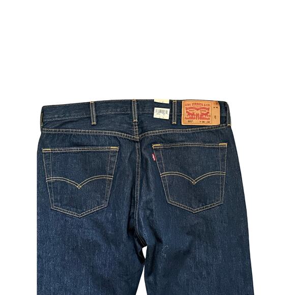Lee Relaxed Fit Straight Leg Jeans Mens 38x32 Blue Stretch Denim Dark Wash New - Picture 3 of 10